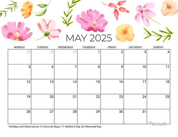 editable may 2025 calendar template