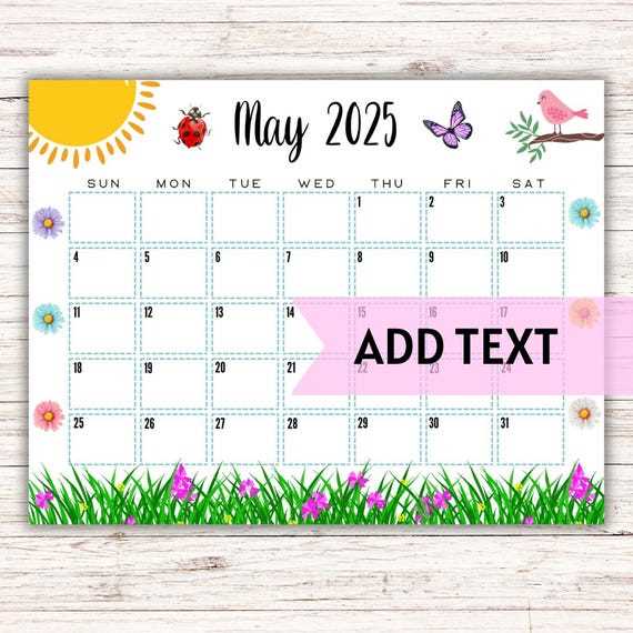 editable may 2025 calendar template