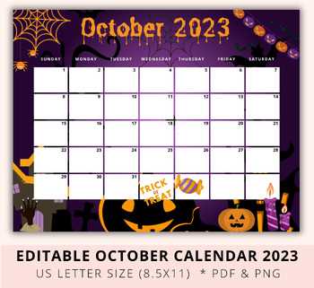 editable october calendar template