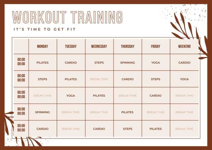 editable workout calendar template