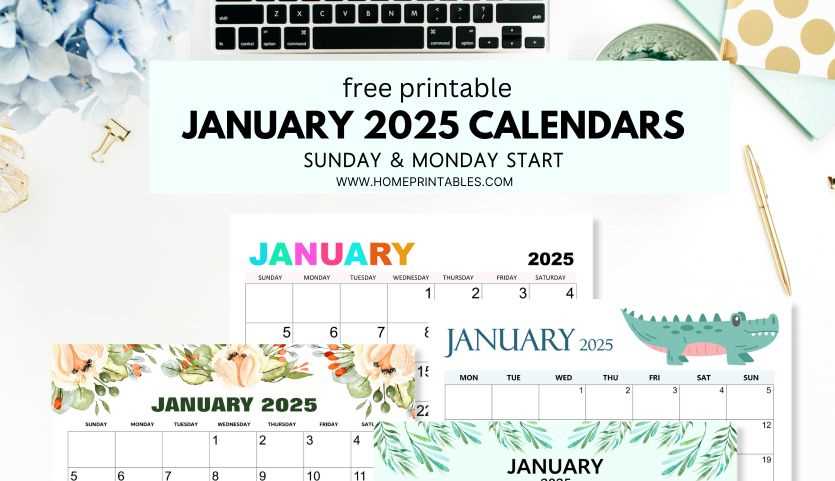 free printable january 2025 calendar template