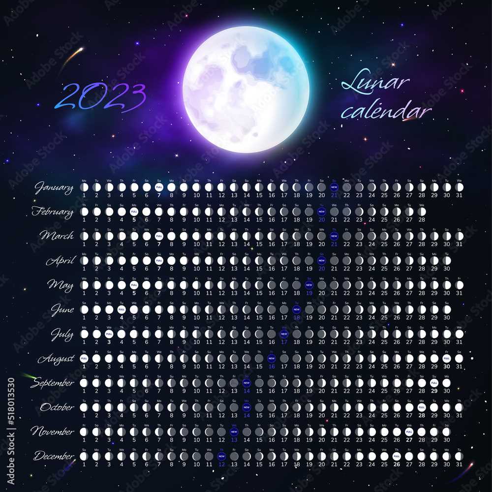 moon calendar template