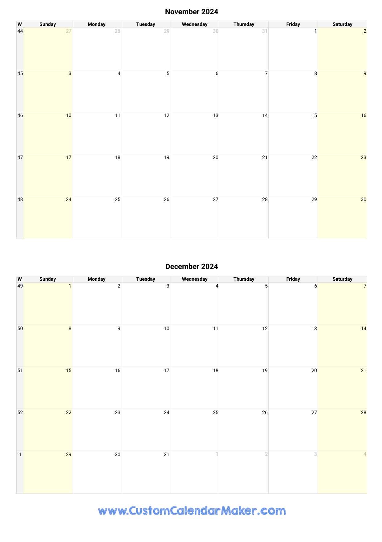 calendar november template