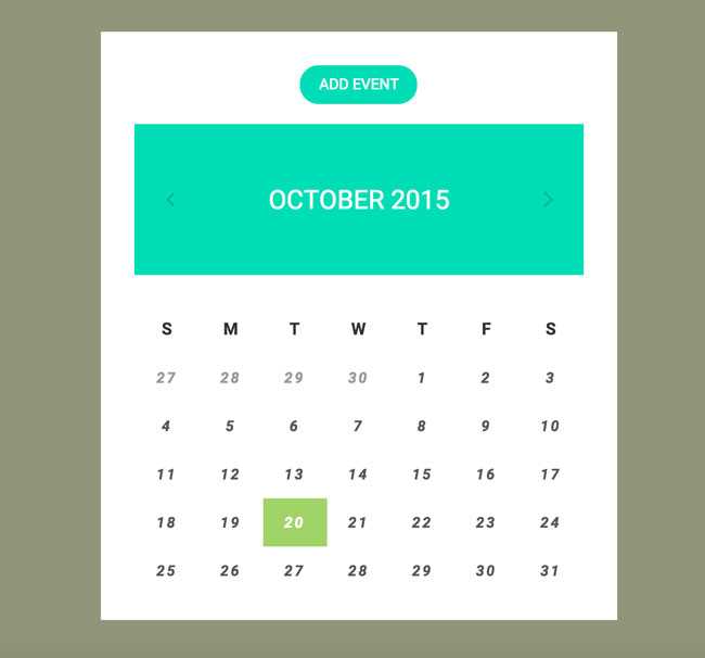 html calendar template code