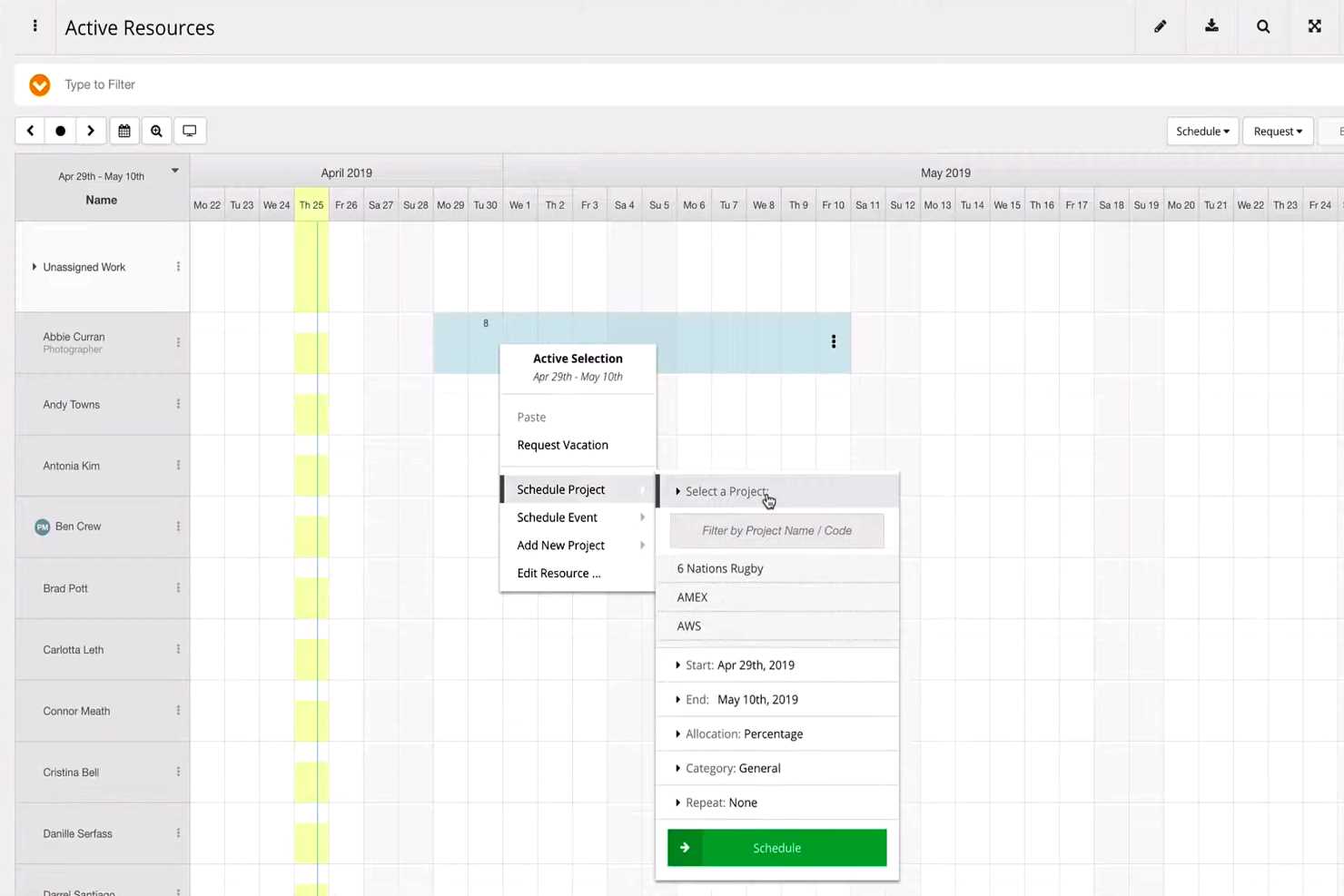 monthly project calendar template