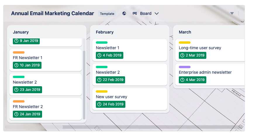 email campaign calendar template