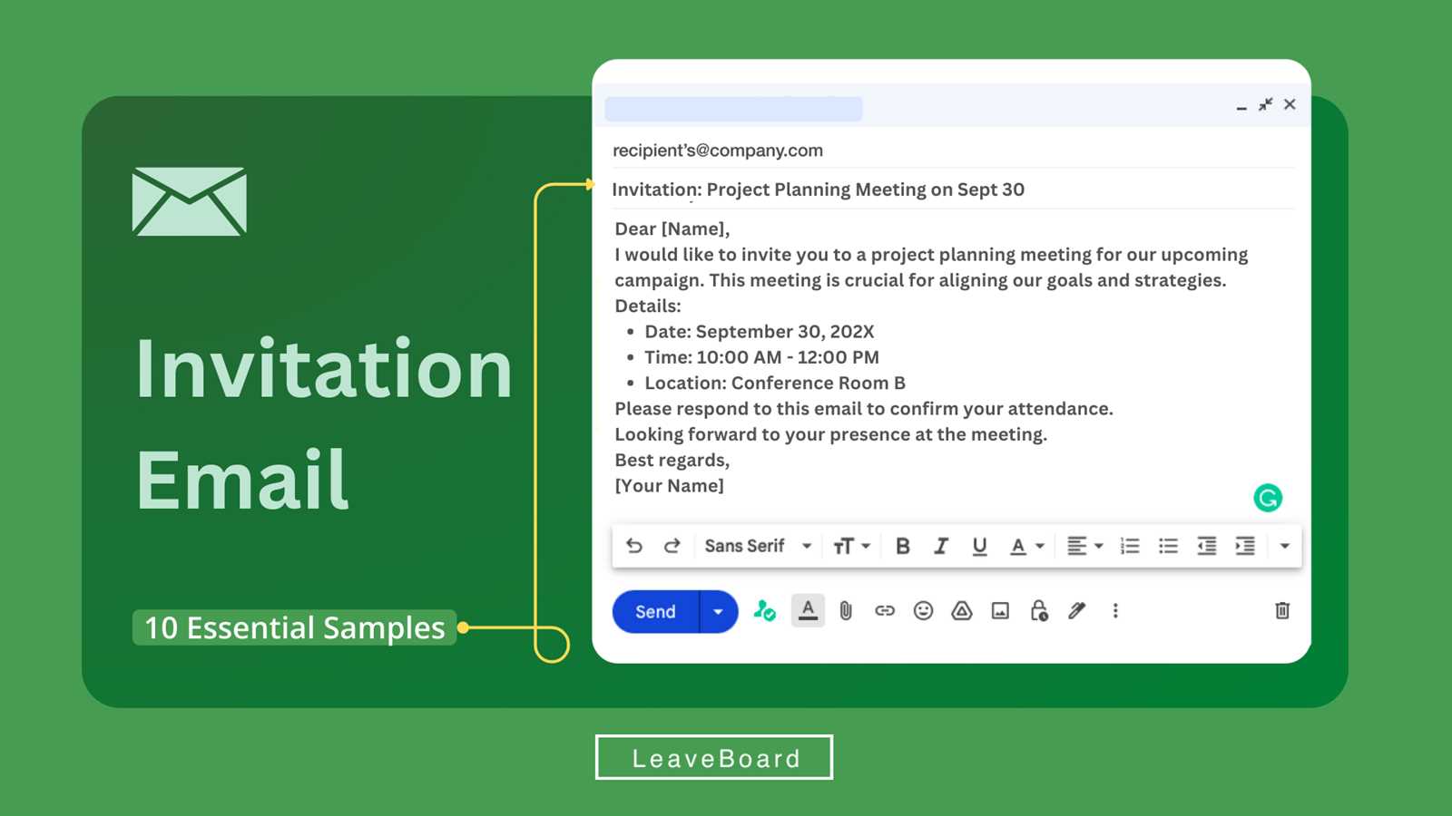 emailable calendar template