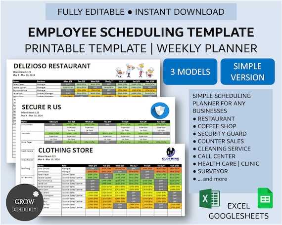 employee scheduling calendar template