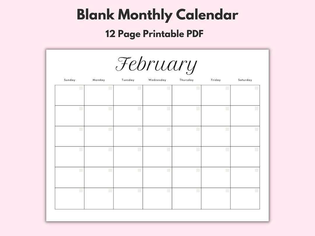 empty calendar template printable