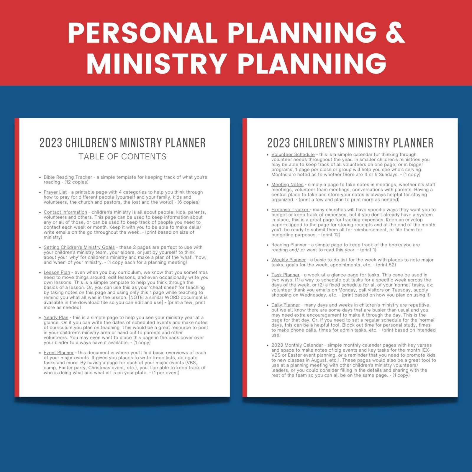 ministry calendar template