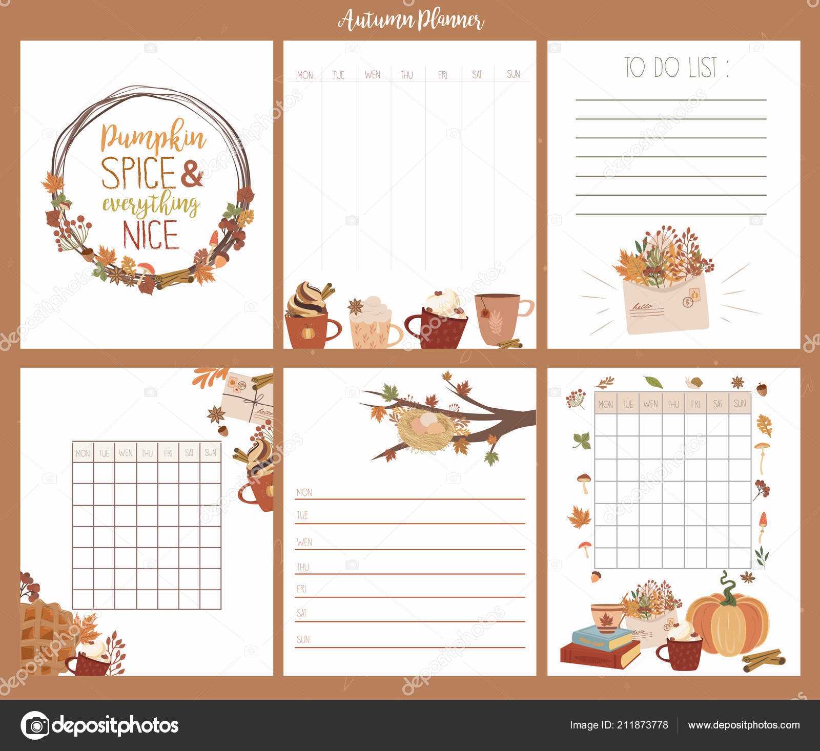 fall calendar template