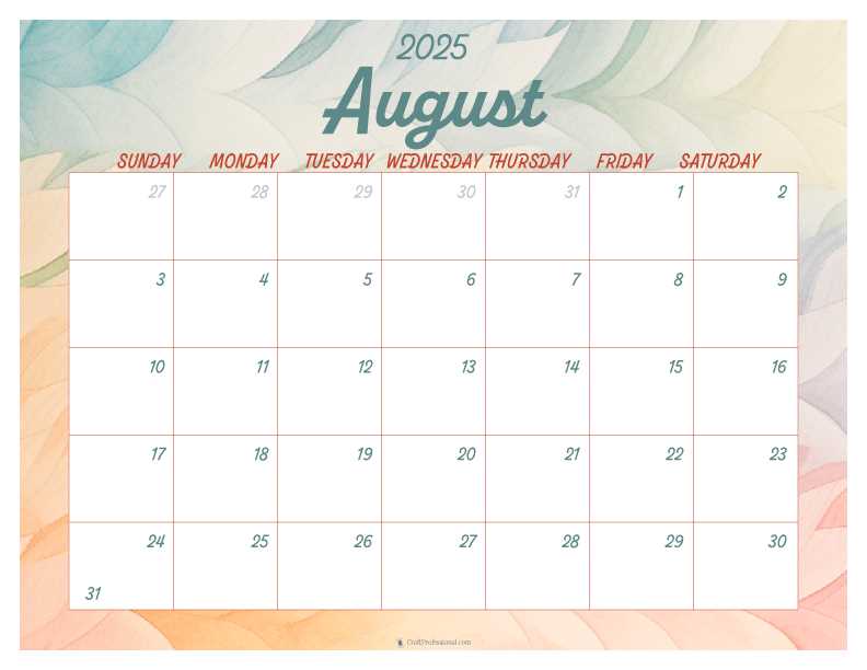 cute 2025 calendar template