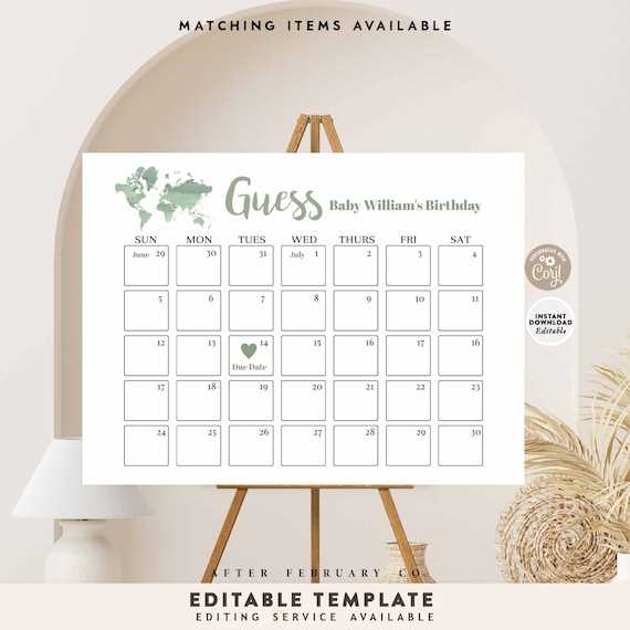 etsy calendar template