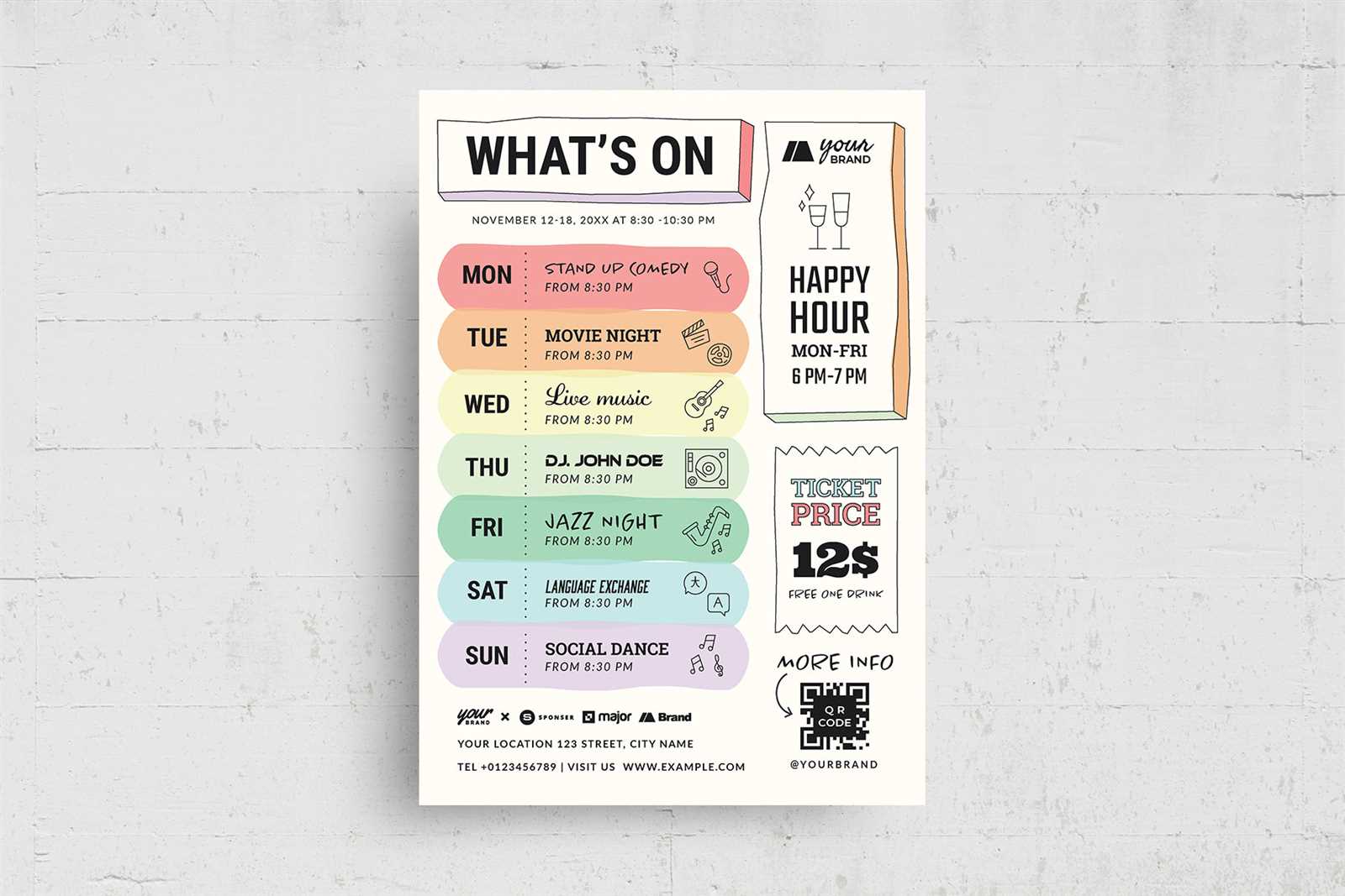 event calendar flyer template