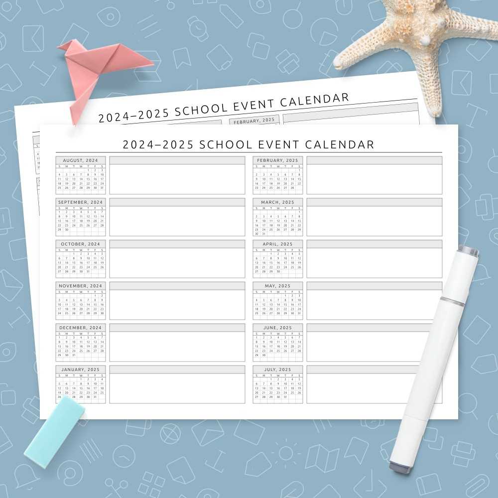 event planning calendar template