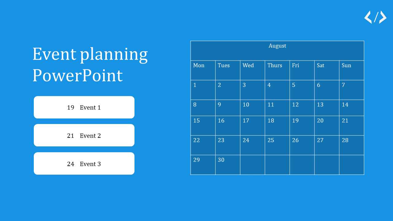 event planning calendar template