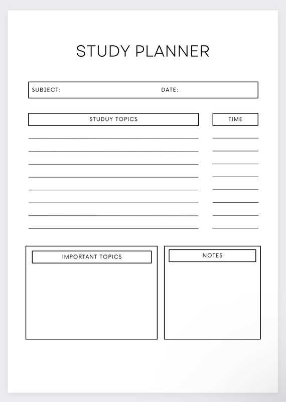 exam study calendar template