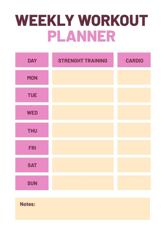 exercise calendar template