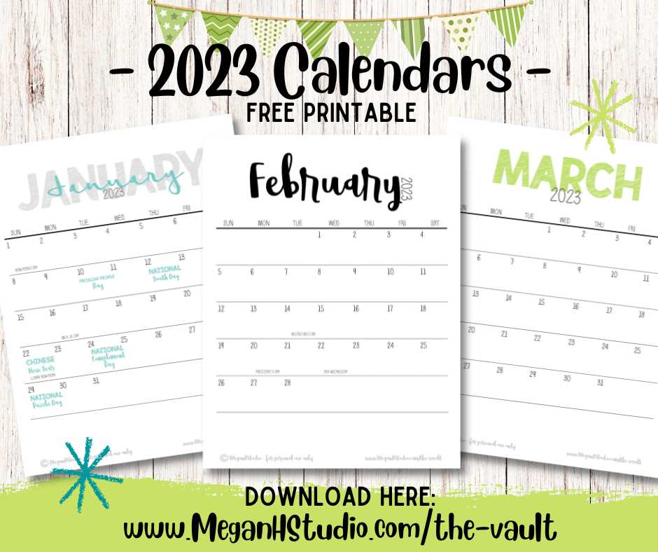 free calendar template monthly