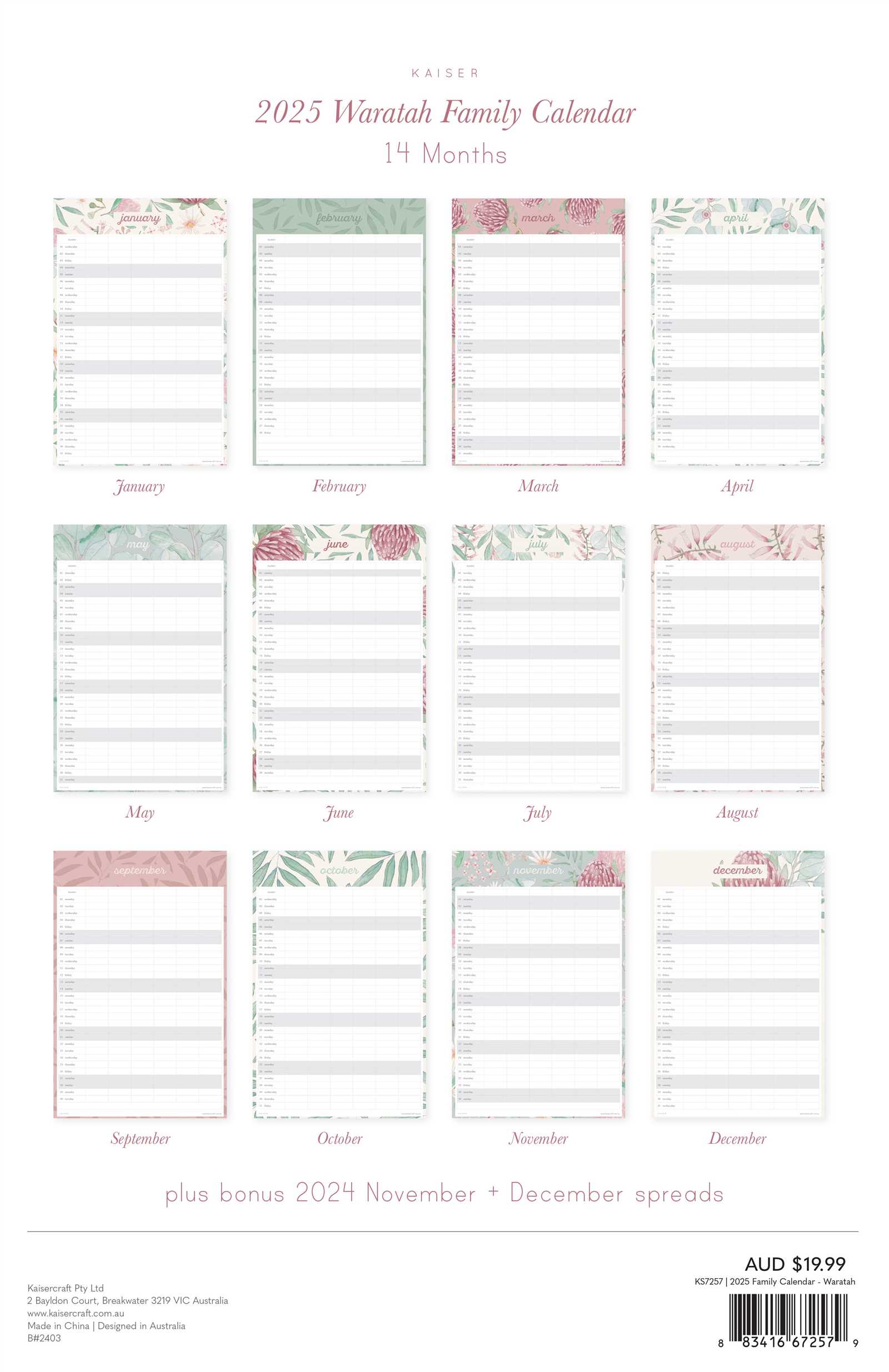 family calendar template free