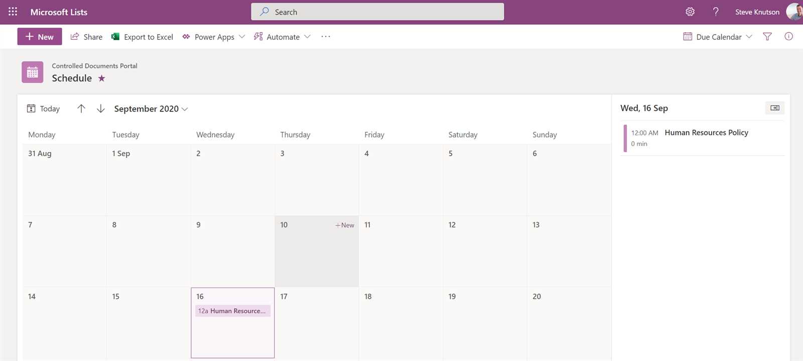 sharepoint calendar template