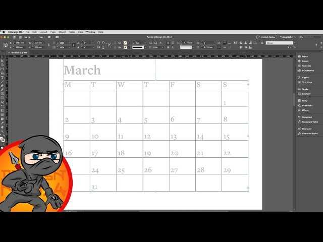 adobe illustrator calendar template