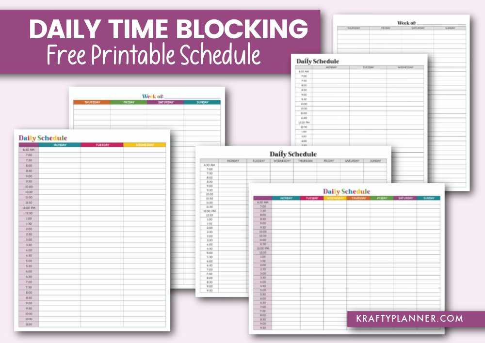 free time blocking calendar template