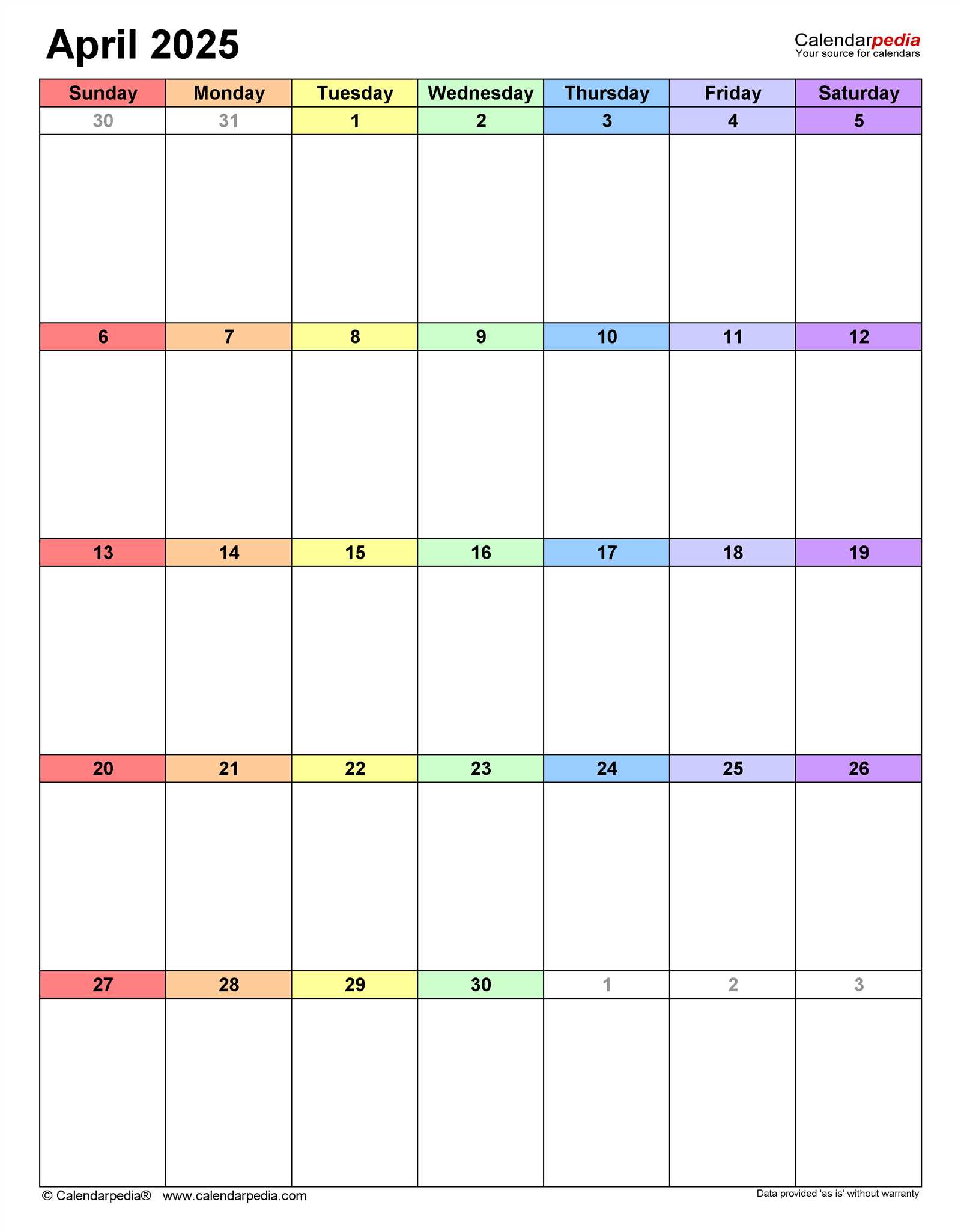 editable calendar template april 2025