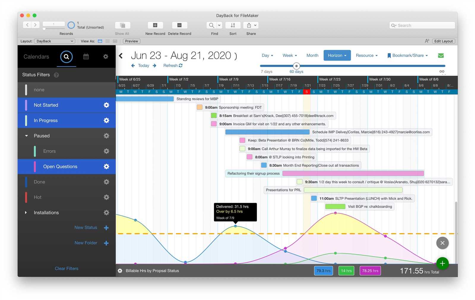 filemaker calendar template