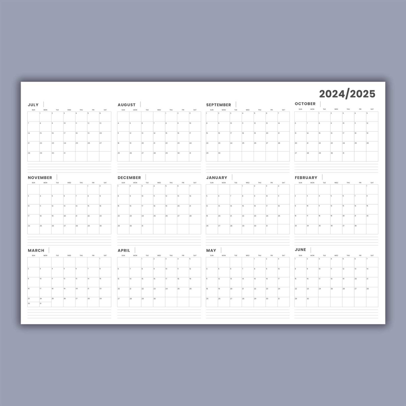 fill in calendar template 2025