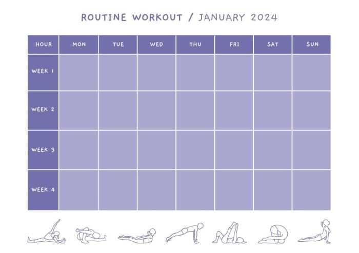 fillable workout calendar template