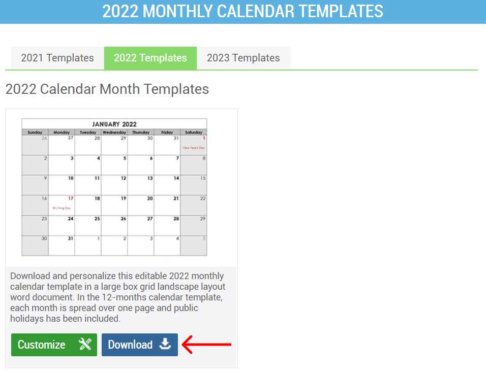 find a calendar template