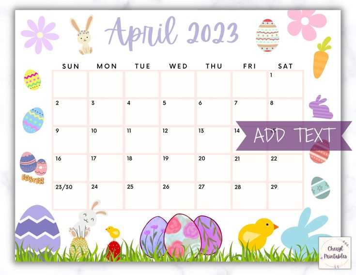 april monthly calendar template