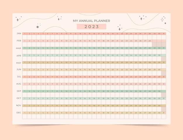 yearly linear calendar template