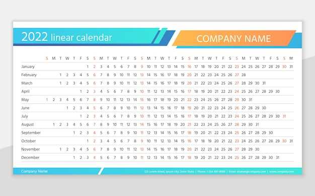 linear calendar template