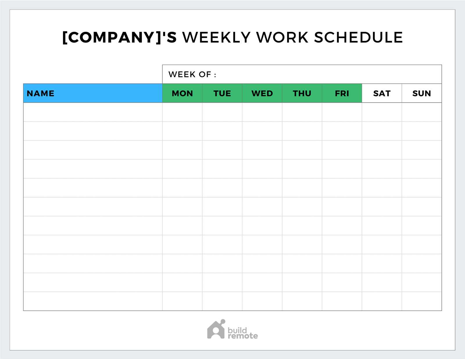 blank 7 day calendar template