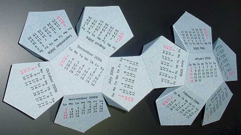 foldable calendar template