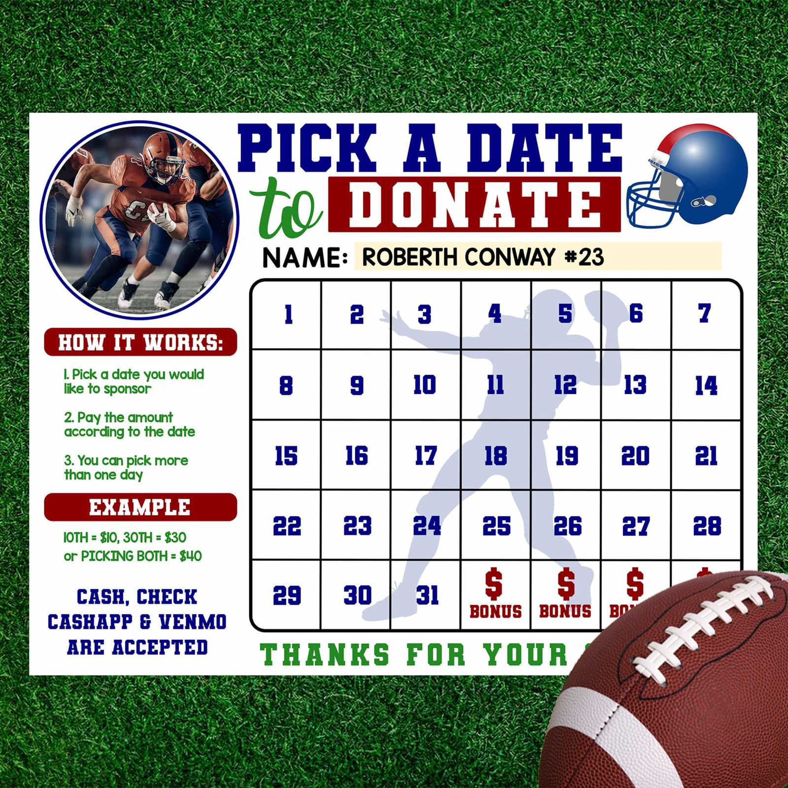 football calendar template