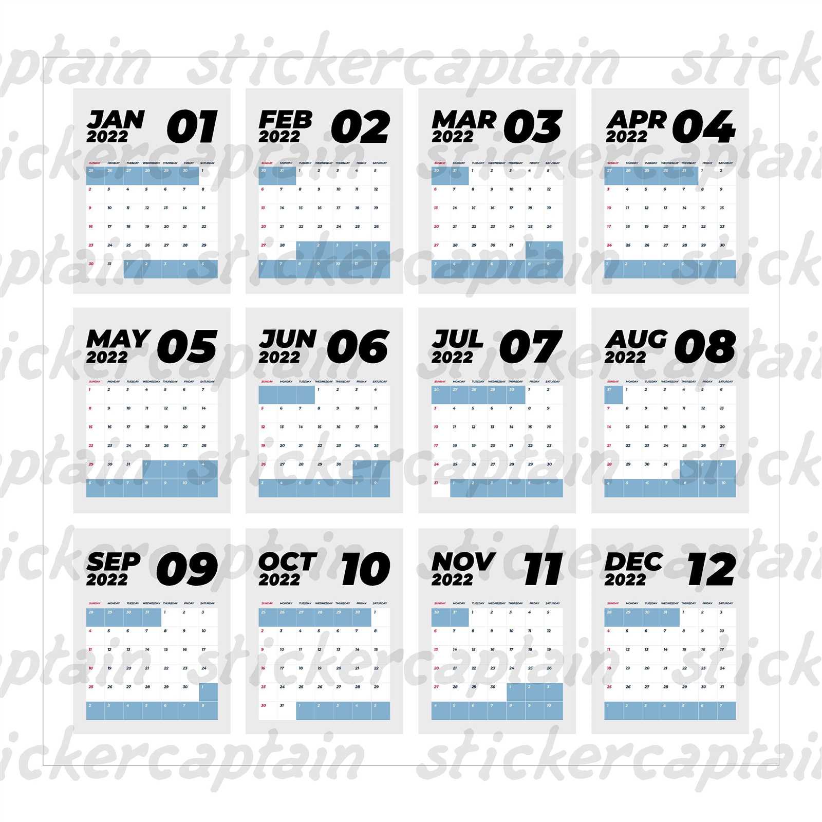 12 month rolling calendar template