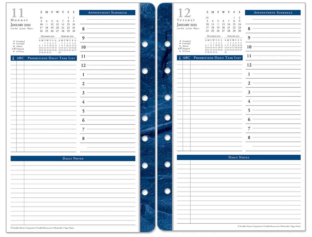 franklin covey calendar template