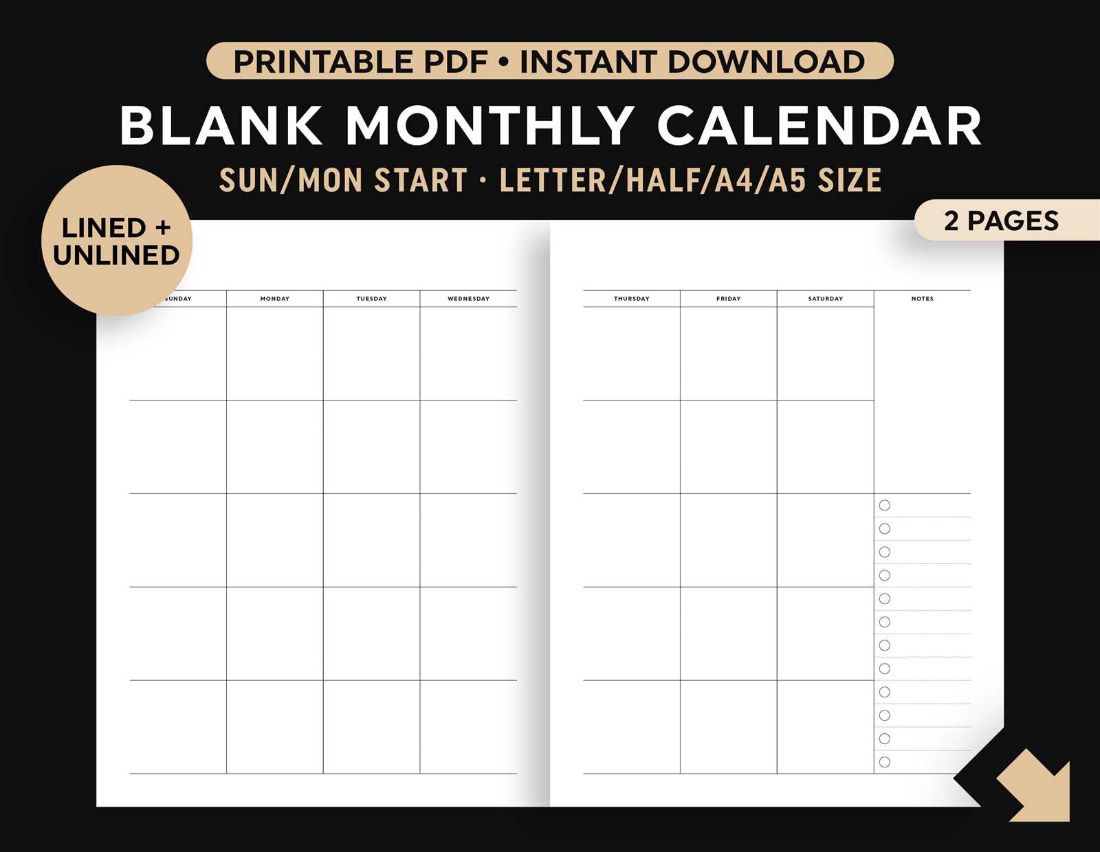 free 2 page monthly calendar template