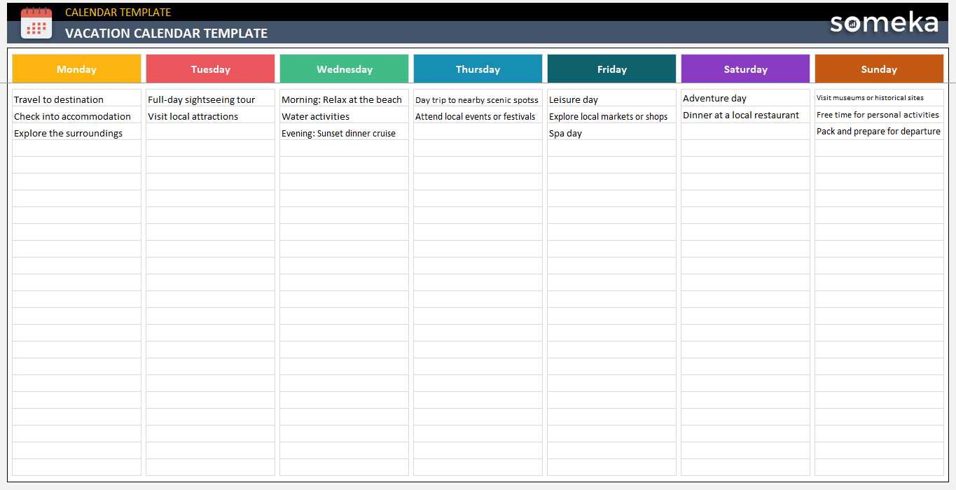 free activity calendar template