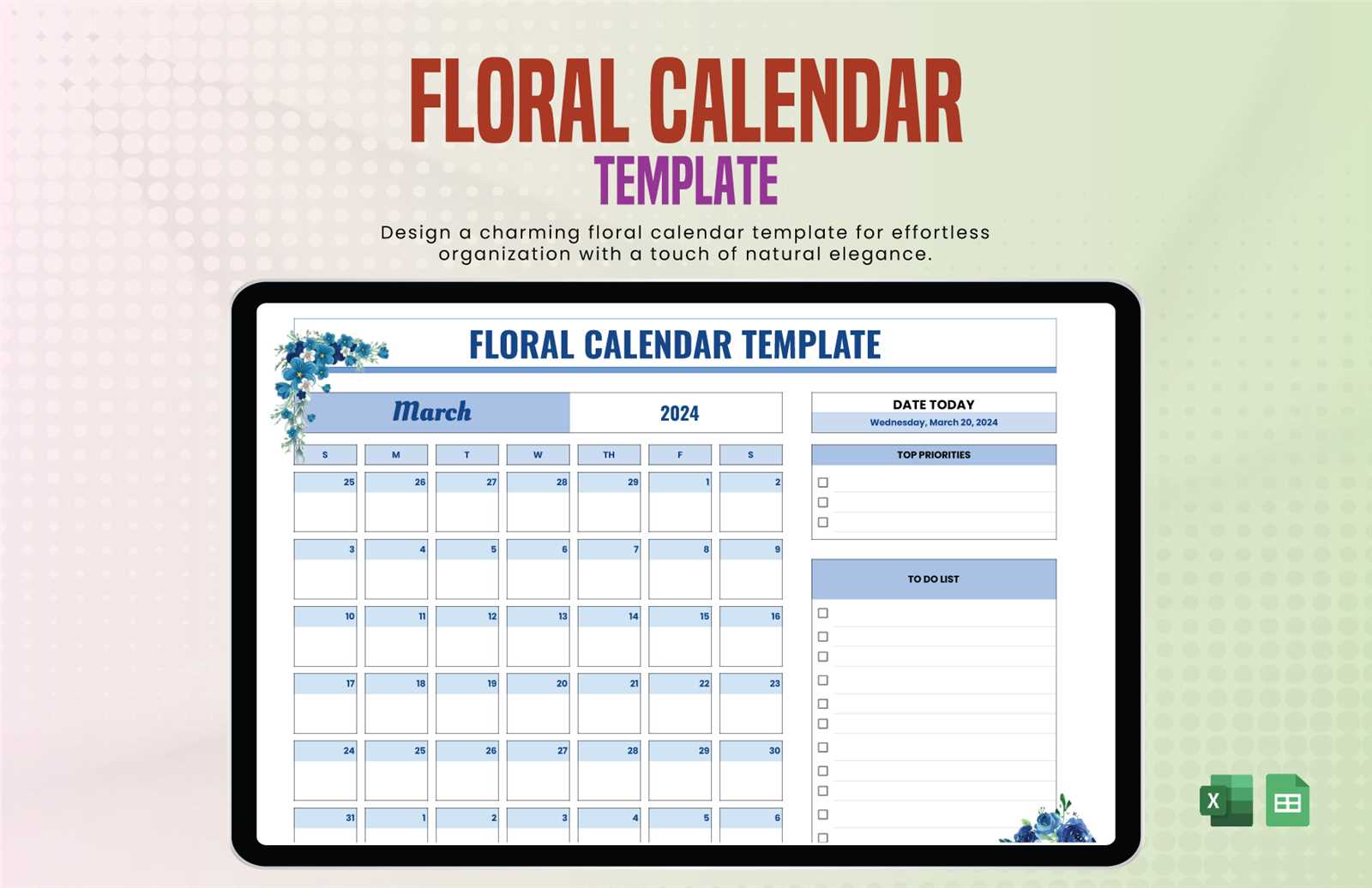 calendar template adobe xd