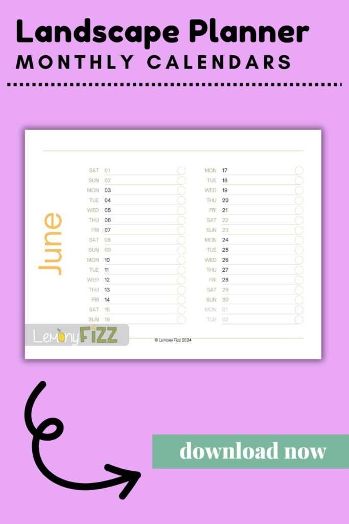 june calendar template printable