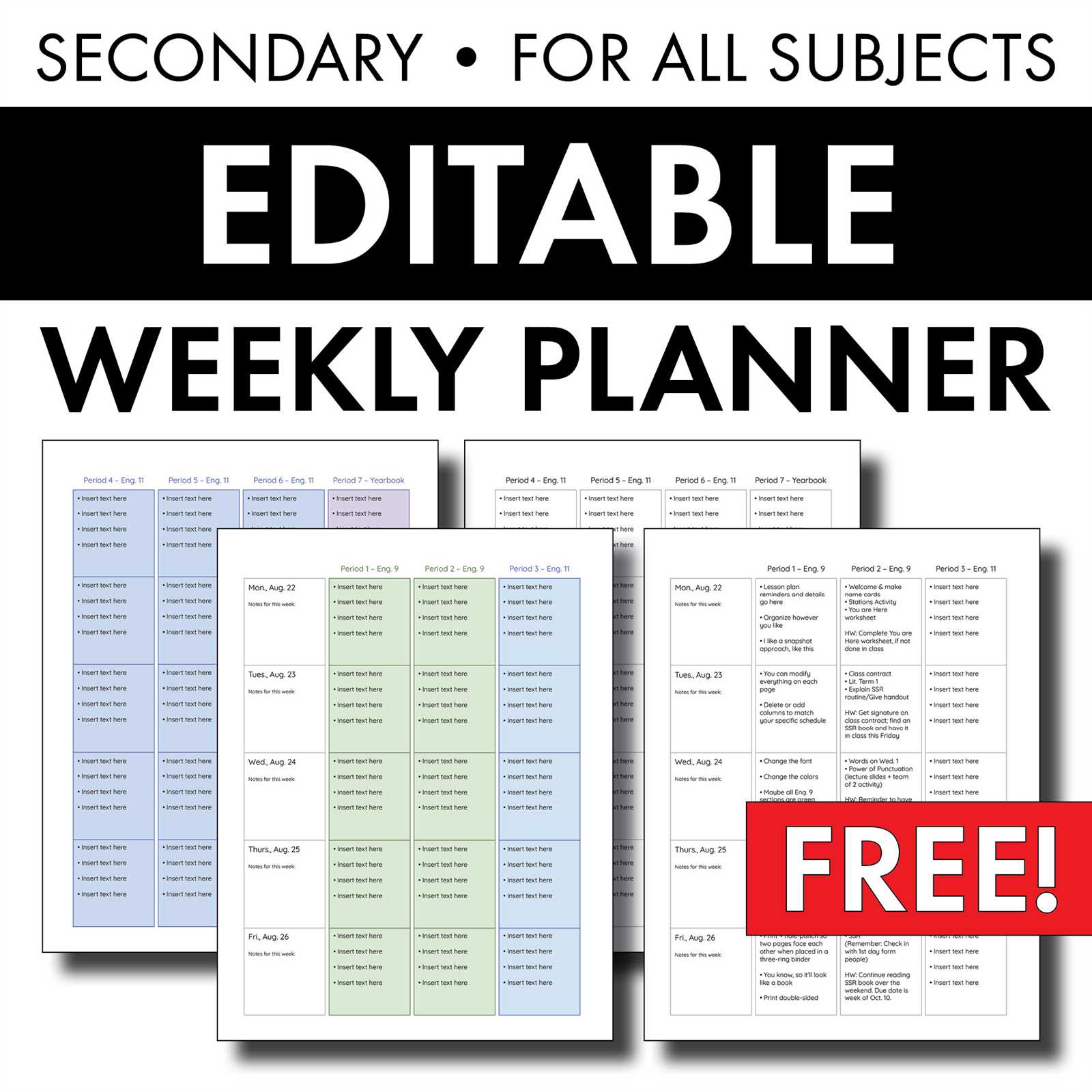 lesson planning calendar template