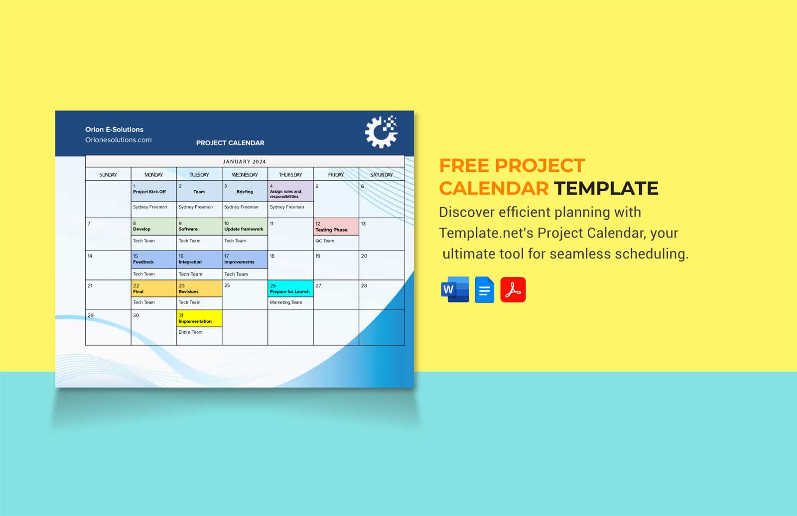 project calendar template