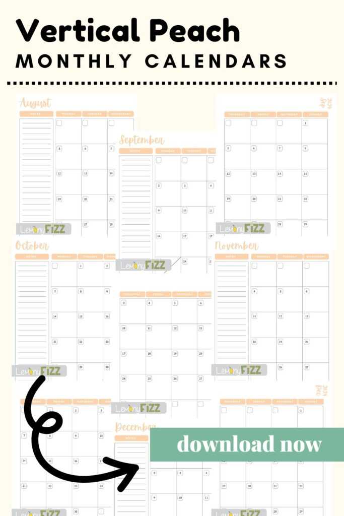 free printable monthly calendar template