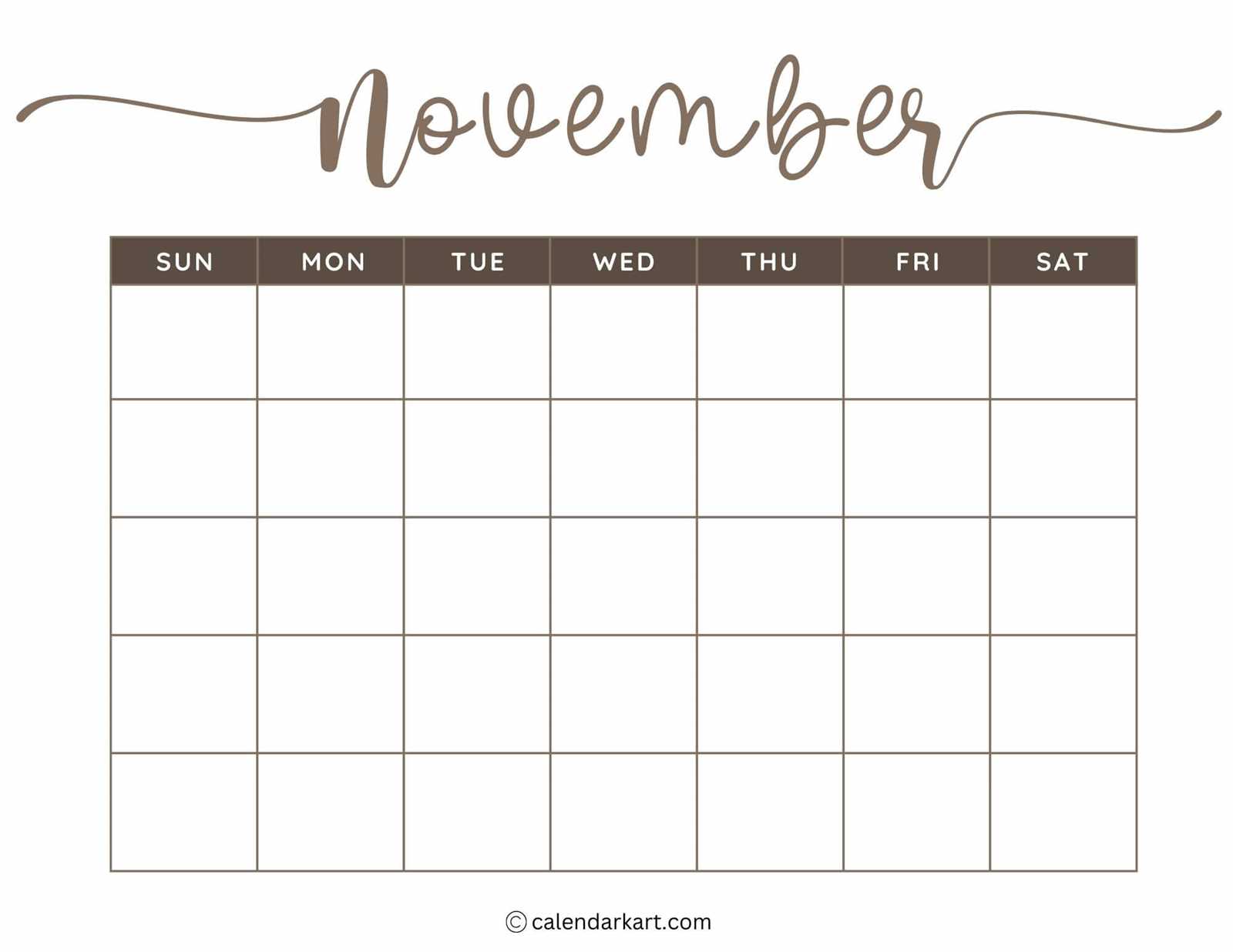 free blank calendar template printable