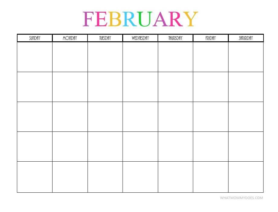 free blank calendar template printable