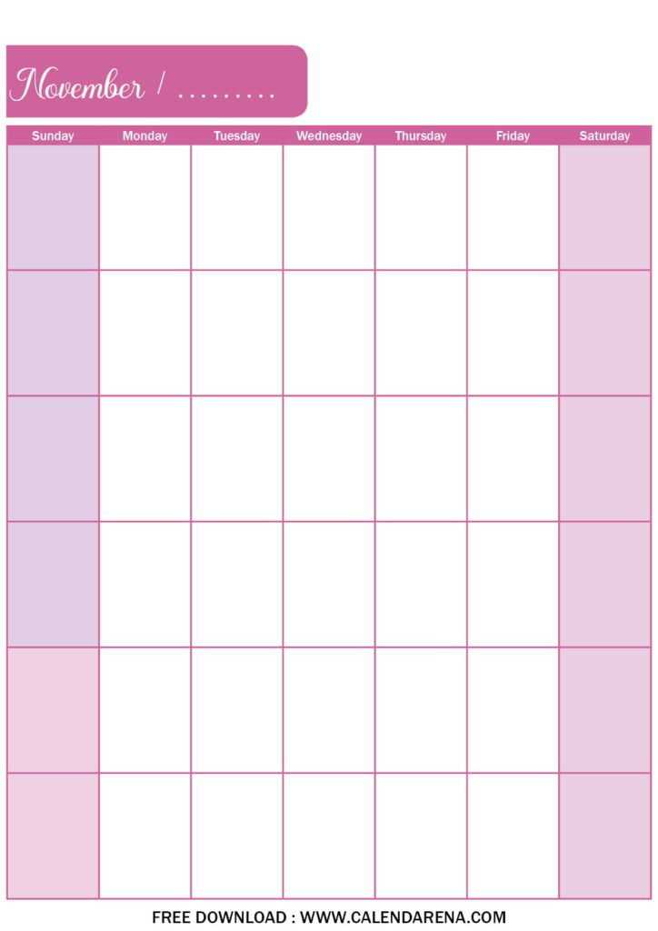 blank calendar template november